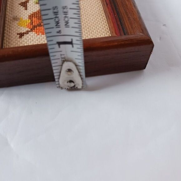 Vintage Crossed Stitches Mini Fall Leaves framed - Picture 3 of 6